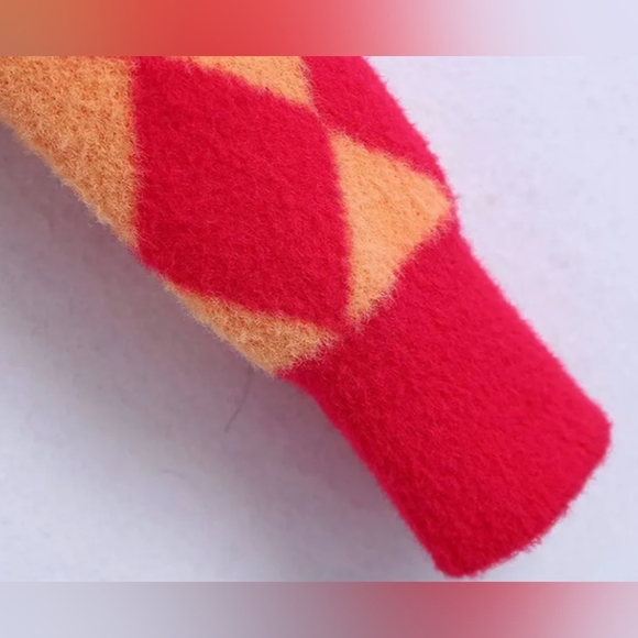 Zara Argyle Pink And Orange Sweater Size Med.  SUPER SOFT Worn Once - Picture 6 of 6